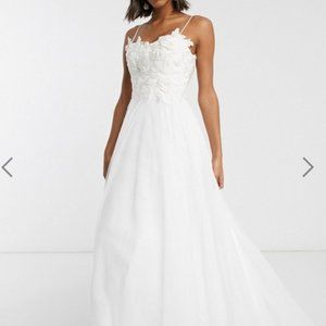 NWT Wedding Dress White ASOS Embroidered Bodice